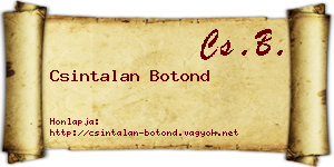 Csintalan Botond névjegykártya